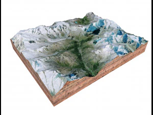 Zermatt Alps Switzerland Terrain 3D Model