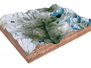 Zermatt Alps Switzerland Terrain 3D Model