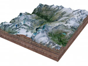 Zermatt Alps Switzerland Terrain 3D Model