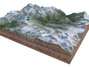 Zermatt Alps Switzerland Terrain 3D Model
