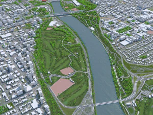 Edmonton city Canada 3D Model
