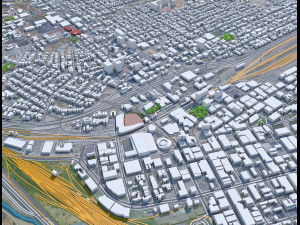 El Paso Texas city USA 60km Model 3D