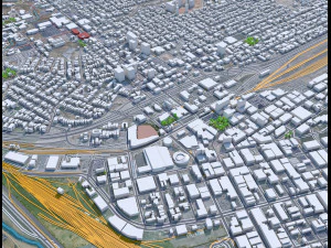 El Paso Texas city USA 60km 3D Model