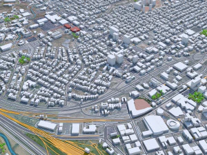El Paso Texas city USA 60km 3D Model