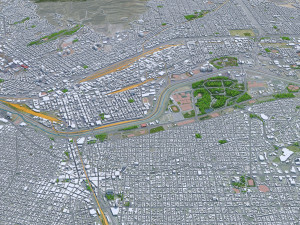 El Paso Texas city USA 60km Model 3D