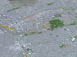 El Paso Texas city USA 60km 3D Model