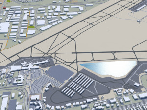 El Paso Texas city USA 60km Model 3D