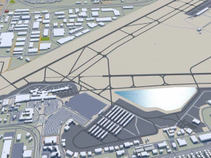 El Paso Texas city USA 60km 3D Model