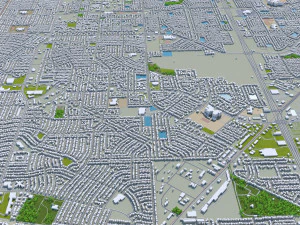 El Paso Texas city USA 60km 3D Model
