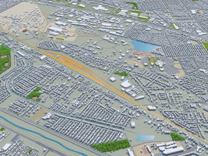 El Paso Texas city USA 60km 3D Model