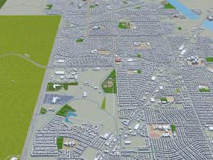 El Paso Texas city USA 60km 3D Model