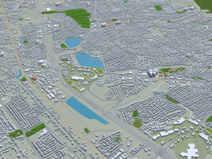 El Paso Texas city USA 60km Model 3D