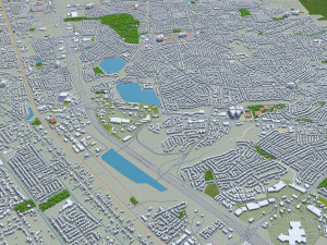 El Paso Texas city USA 60km 3D Model