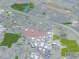 El Paso Texas city USA 60km Model 3D