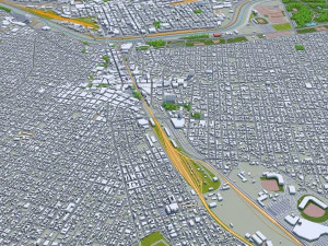 El Paso Texas city USA 60km 3D Model