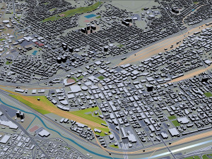 El Paso Texas city USA 60km Model 3D