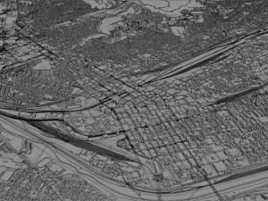 El Paso Texas city USA 60km 3D Model