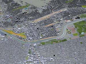 El Paso Texas city USA 60km 3D Model