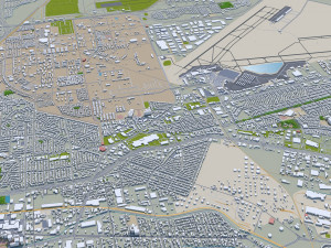 El Paso Texas city USA 60km Model 3D