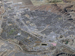 El Paso Texas city USA 60km 3D Model