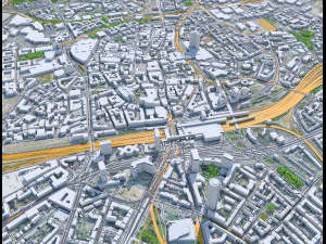 Essen city Germany 40km 3D Model