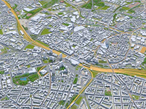Essen city Germany 40km 3D Model