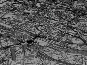 Essen city Germany 40km 3D Model