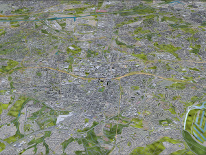 Essen city Germany 40km 3D Modell