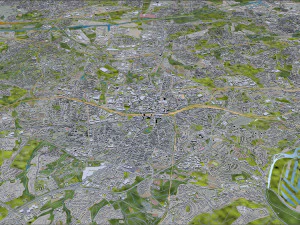 Essen city Germany 40km 3D Model