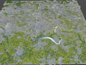 Essen city Germany 40km 3D Modell