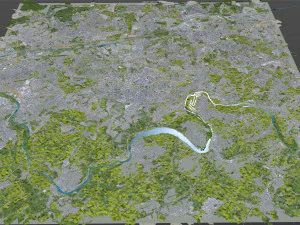 Essen city Germany 40km 3D Model