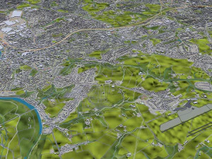 Essen city Germany 40km 3D Model