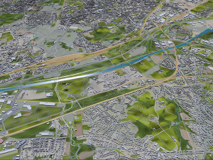 Essen city Germany 40km 3D Modell