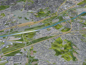 Essen city Germany 40km 3D Model