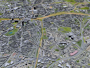 Essen city Germany 40km 3D Model