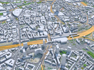 Essen city Germany 40km 3D Model