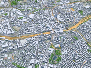 Essen city Germany 40km 3D Model