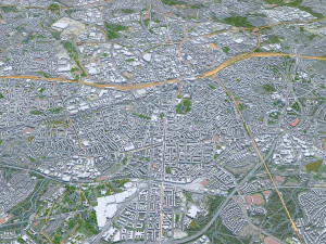 Essen city Germany 40km 3D Model