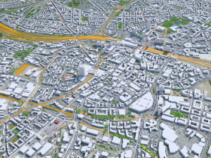 Essen city Germany 40km 3D Modell