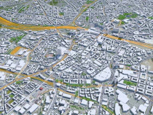 Essen city Germany 40km 3D Model