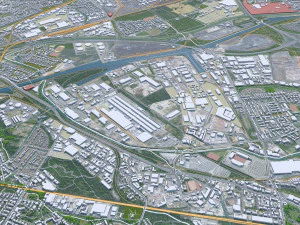 Essen city Germany 40km 3D Model