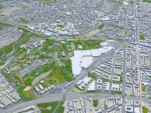 Essen city Germany 40km 3D Model