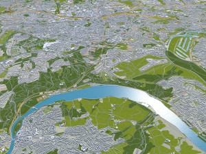 Essen city Germany 40km 3D Modell