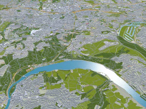 Essen city Germany 40km 3D Model