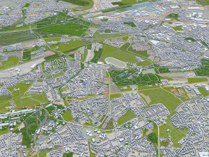 Essen city Germany 40km 3D Model