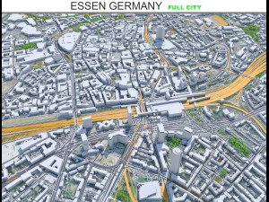 Città di Essen Germania 40 km Modello 3D