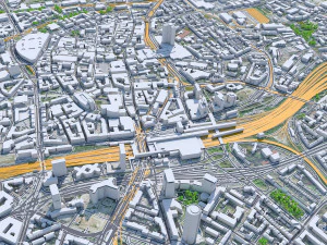 Essen city Germany 40km 3D Model