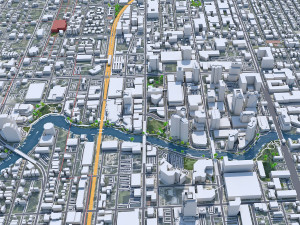 Fort Lauderdale city Florida USA 40km Modelo 3D