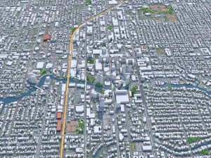 Fort Lauderdale city Florida USA 40km 3D Model