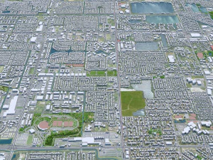 Fort Lauderdale city Florida USA 40km 3D Model